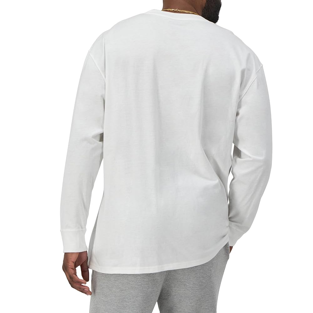 【CHAMPION】 FOOTBALL L/S TEE WHITE Champion Men's Graphic Classic Jersey Ls Tee, White, Large